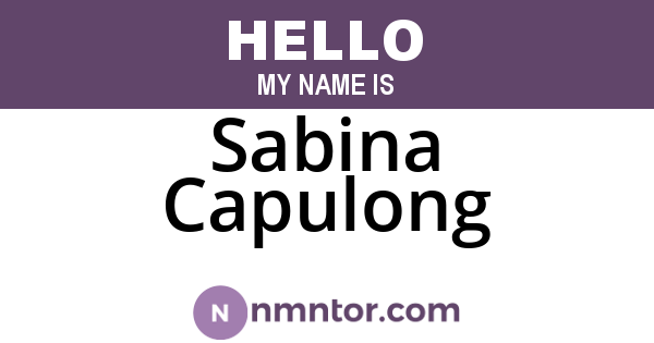 Sabina Capulong