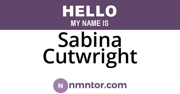 Sabina Cutwright