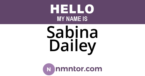 Sabina Dailey