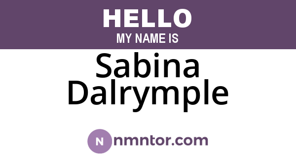 Sabina Dalrymple