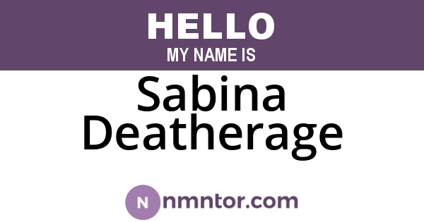 Sabina Deatherage