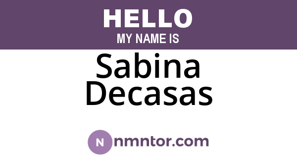 Sabina Decasas