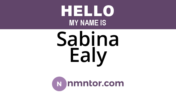Sabina Ealy