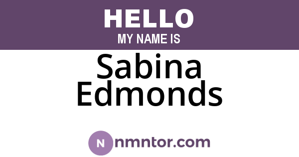 Sabina Edmonds