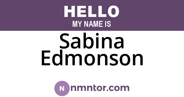 Sabina Edmonson