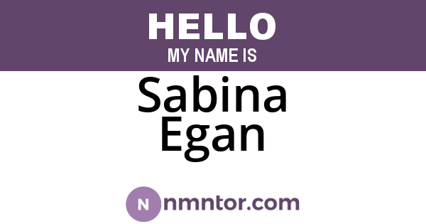 Sabina Egan
