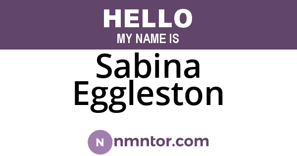 Sabina Eggleston