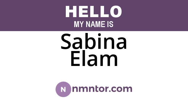 Sabina Elam