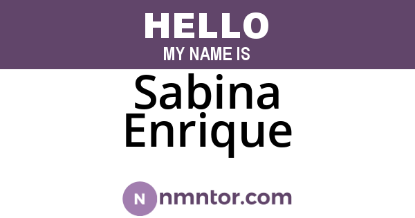 Sabina Enrique