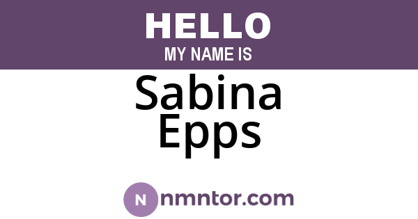 Sabina Epps