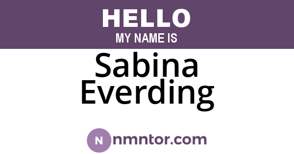 Sabina Everding