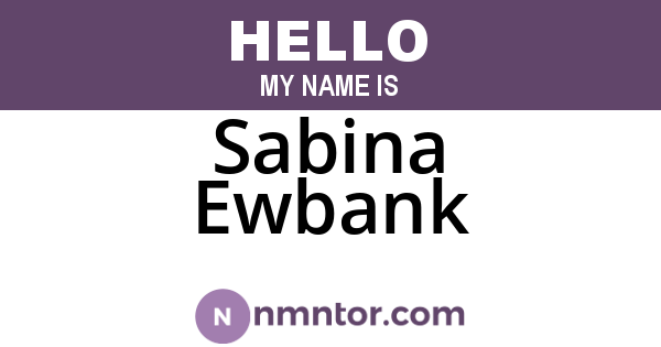 Sabina Ewbank