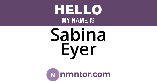 Sabina Eyer
