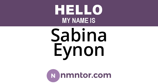Sabina Eynon