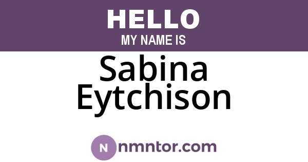Sabina Eytchison
