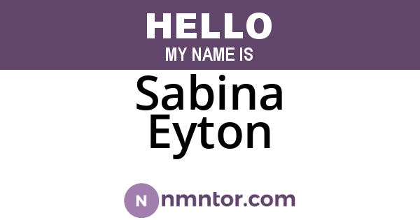 Sabina Eyton