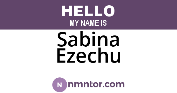 Sabina Ezechu