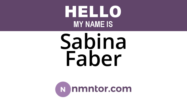 Sabina Faber