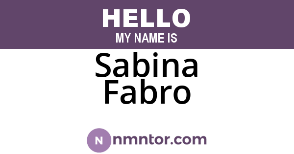 Sabina Fabro