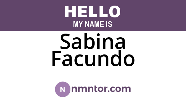 Sabina Facundo