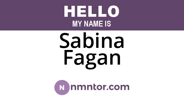 Sabina Fagan