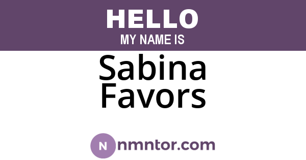 Sabina Favors