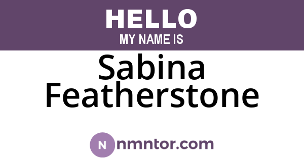 Sabina Featherstone