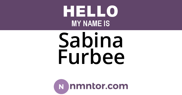 Sabina Furbee