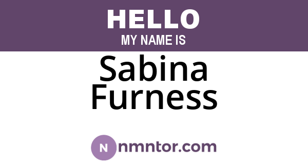 Sabina Furness