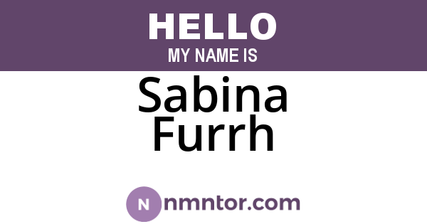 Sabina Furrh