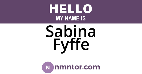 Sabina Fyffe