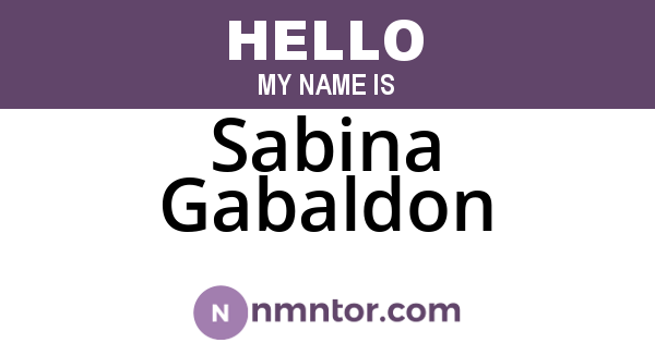 Sabina Gabaldon