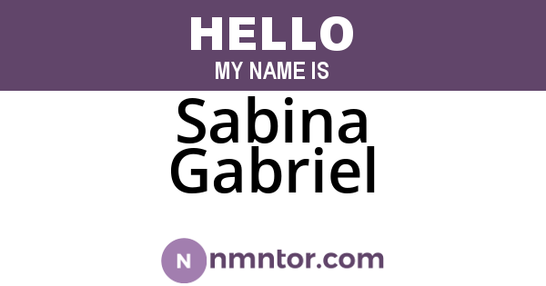 Sabina Gabriel