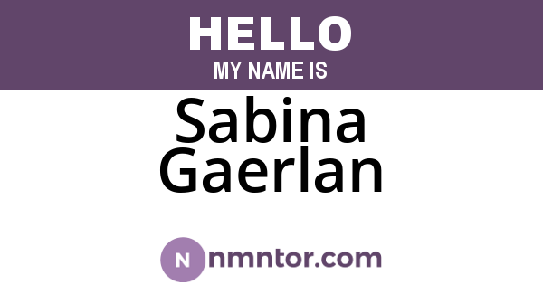 Sabina Gaerlan