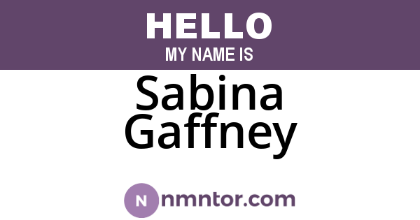 Sabina Gaffney
