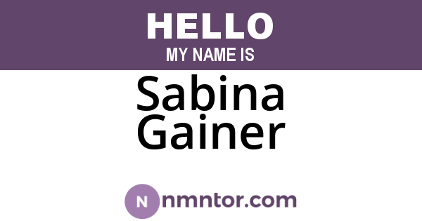 Sabina Gainer
