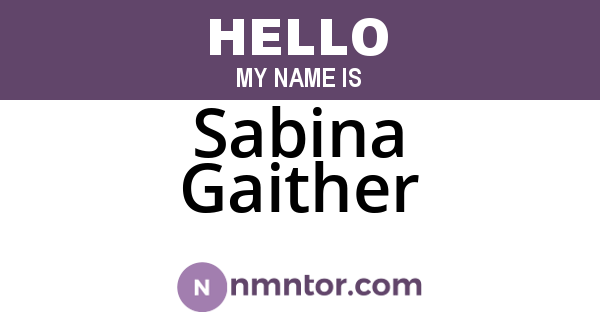 Sabina Gaither