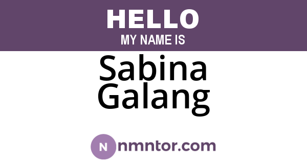 Sabina Galang