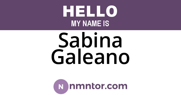Sabina Galeano