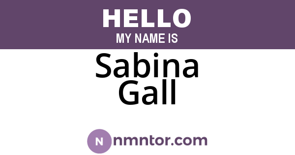 Sabina Gall
