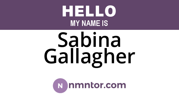 Sabina Gallagher