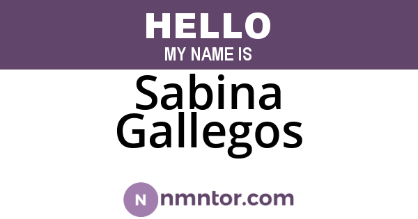 Sabina Gallegos