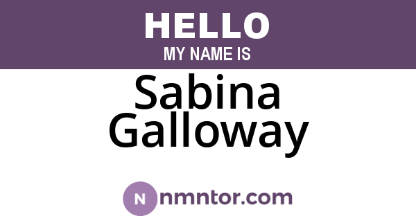 Sabina Galloway