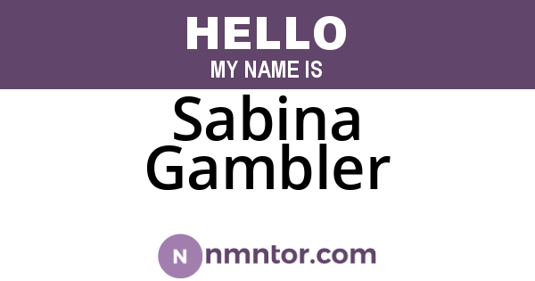 Sabina Gambler