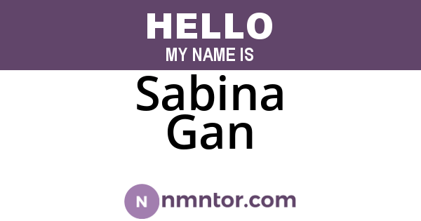 Sabina Gan