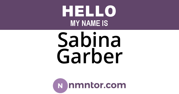 Sabina Garber