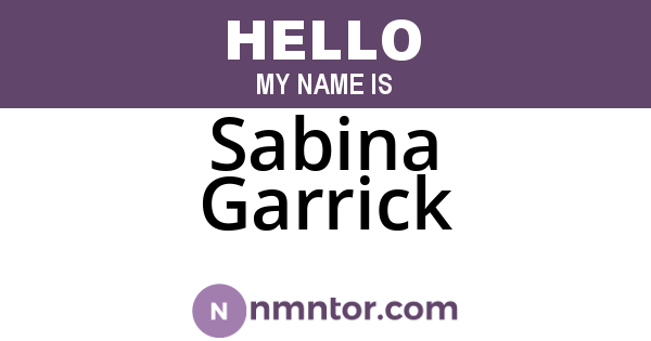 Sabina Garrick