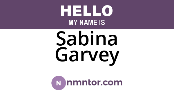 Sabina Garvey