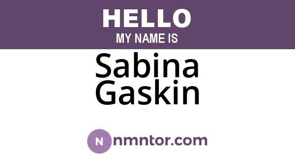 Sabina Gaskin