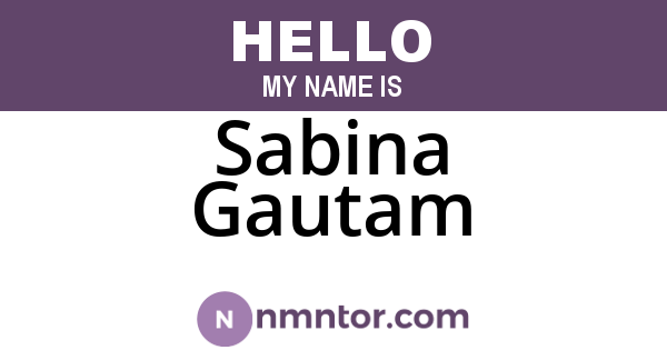 Sabina Gautam